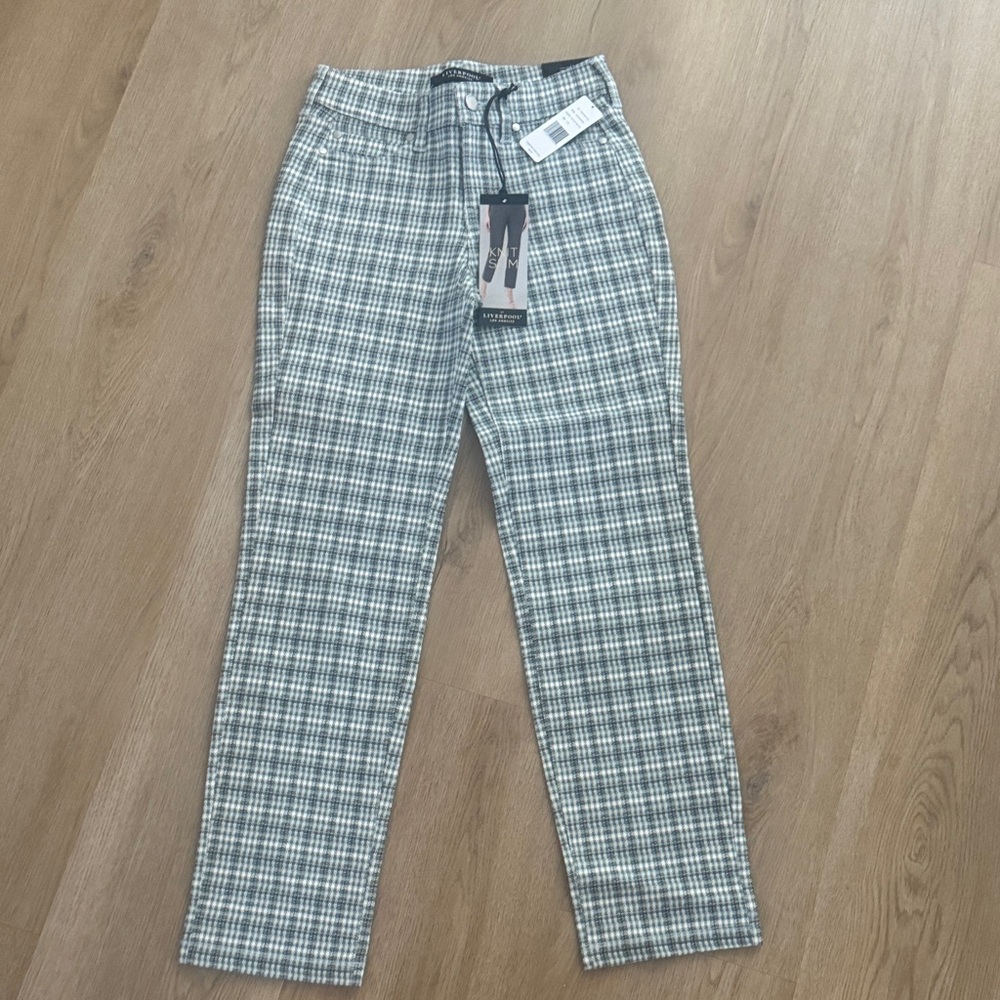 Liverpool Men's Black and White Checkered Chinos